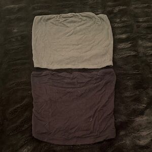 Women's Gray and Black Skirt Set